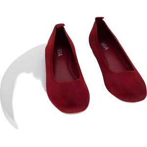 MIA Rasia Knit Ballet Flats Red Women’s Comfortable Slip-On Shoes US 9M